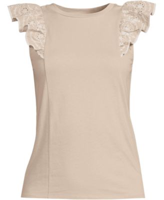 Women's Embroidered Ruffle Tank Top