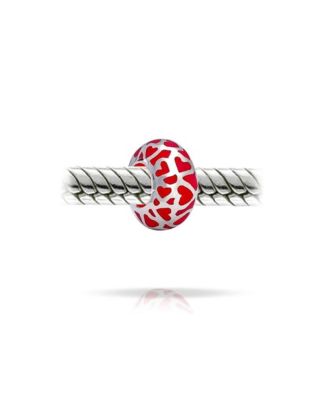 Pink Red Silver Heart Murano Glass Charm Bead European Bracelets