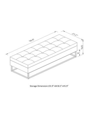 Tufted Velvet Metal Base Upholstered Storage Bench