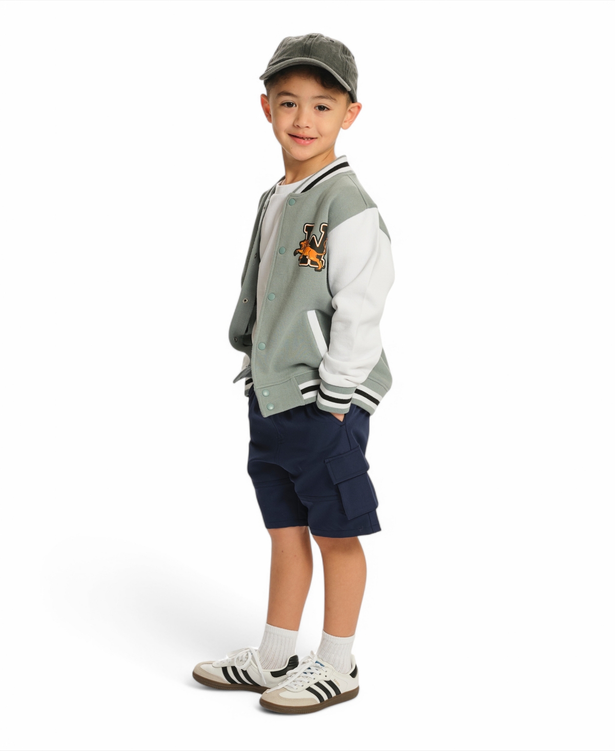 Sovereign Code Toddler Boys Blocked Varsity Jacket In Slate