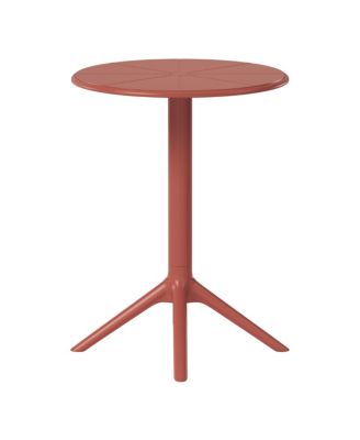 23.5" Outdoor Polypropylene Resin Round Patio Bistro Dining Table for 2