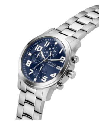 Men's Chronograph Silver-Tone Stainless Steel Watch, 44mm