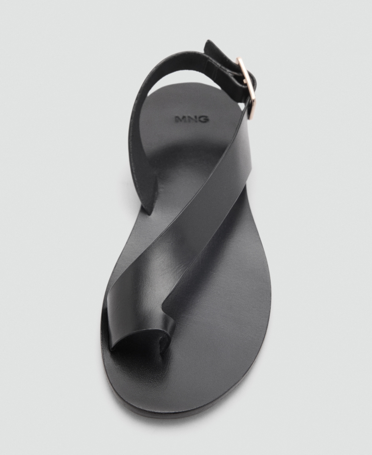 Shop Mango Women's Cross Strap Leather Sandals In Black