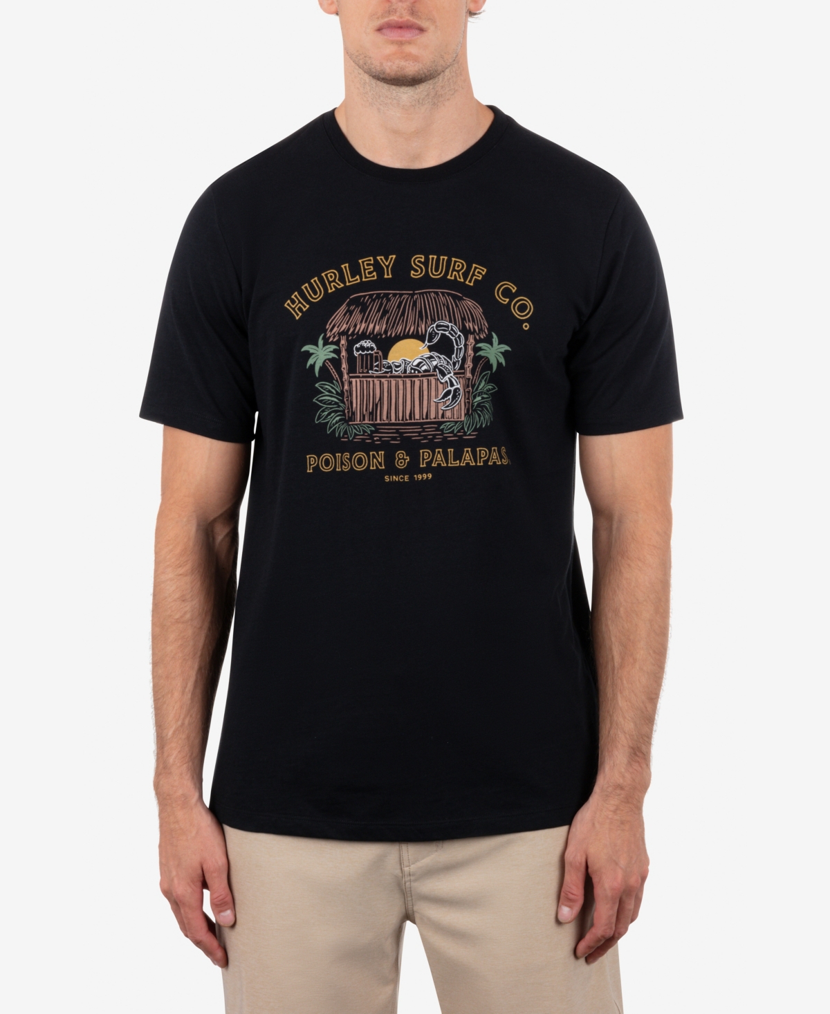 Men's Poison and Palapas Slub Short Sleeve T-Shirt - Black
