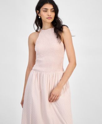 Women's Cotton Gingham Smocked Halter Maxi Dress, Exclusively at Macy's