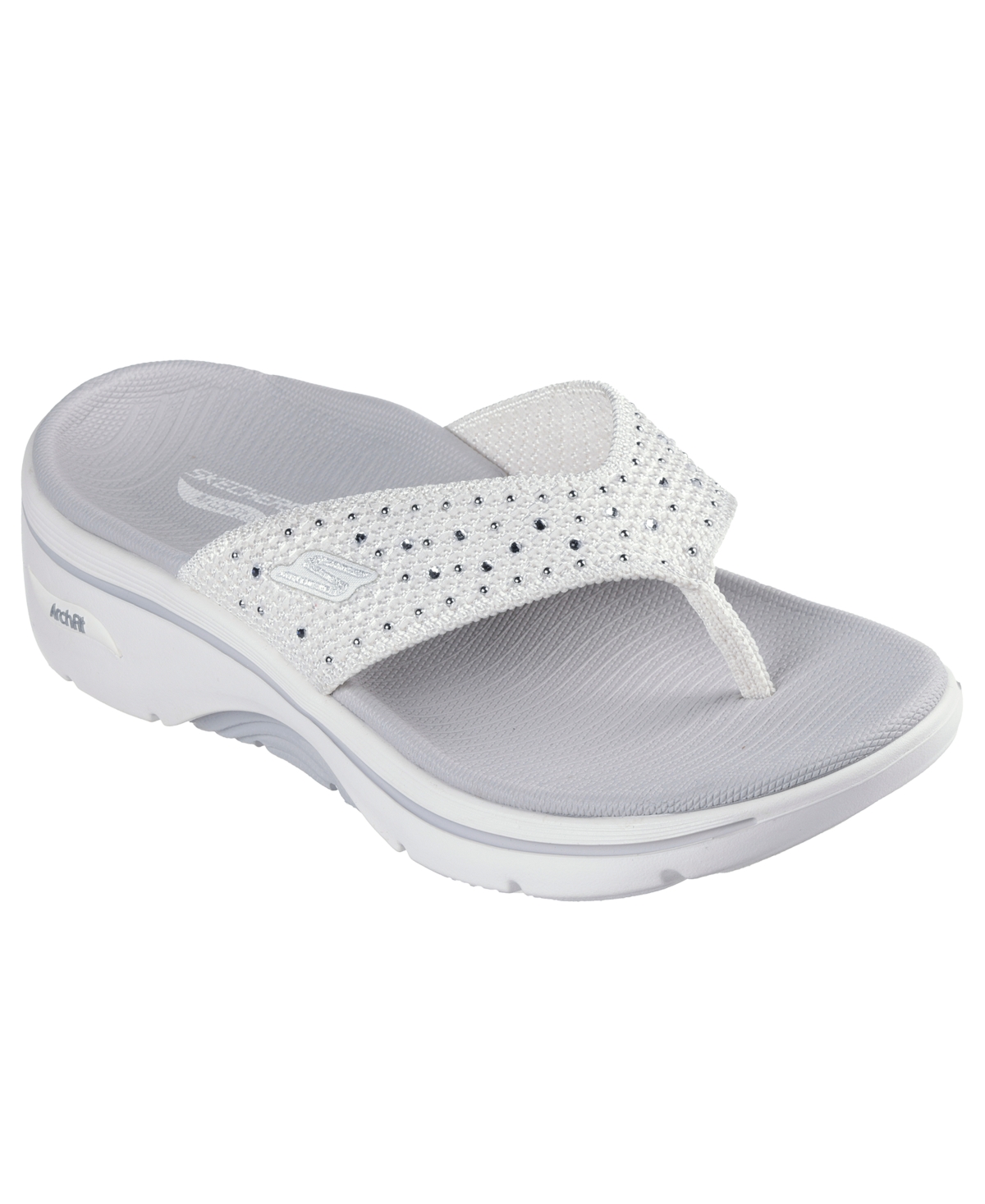 Women's Go Walk Arch Fit 2.0 - Claire Slide Sandals from Finish Line - White, Silver
