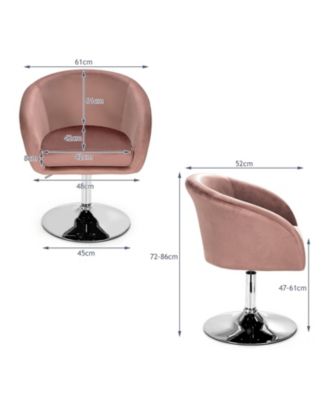 360 Degree Swivel Makeup Stool Accent Chair with Round Back and Metal Base