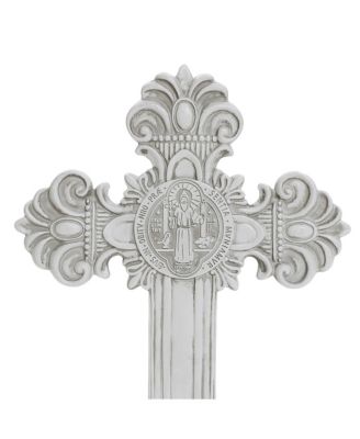 Off White Polyresin Holy Cross Jesus Crucifix 1.6-Feet Tall Statue