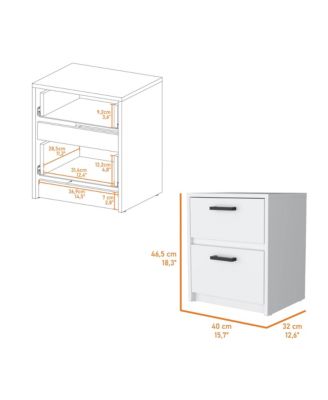 Smart Nightstand with 2 Drawers and Tech Integration