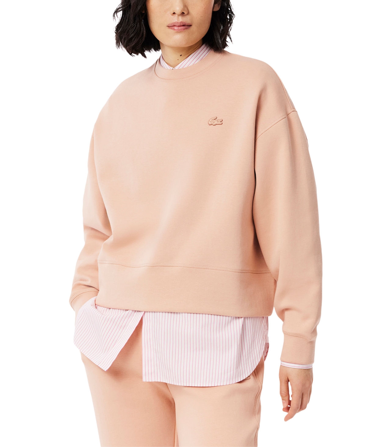 Lacoste Usa Women's Crewneck Logo Long-sleeve Sweatshirt