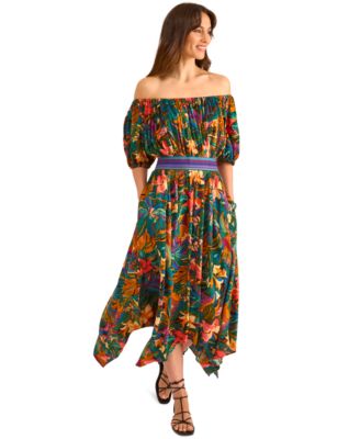 Women's Printed Off-The-Shoulder Dress