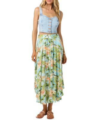 Juniors' Delphina Cotton-Blend Sweetheart Skimmer Top