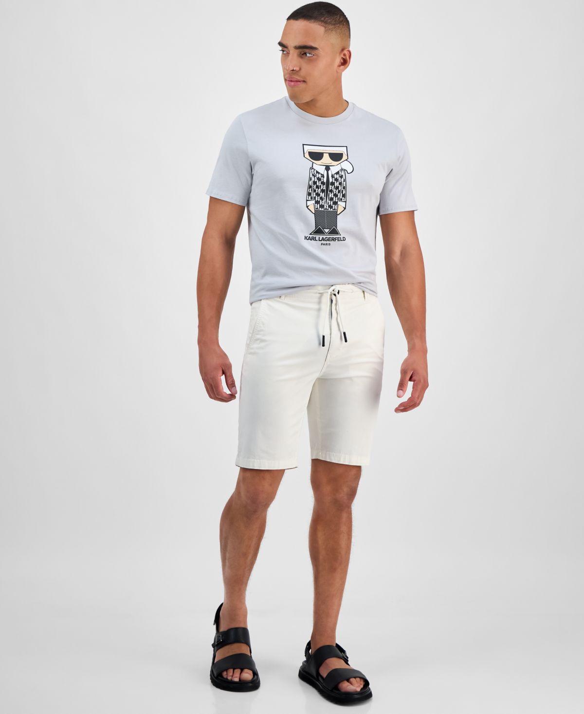 Мужские хлопчатобумажные шорты на завязках