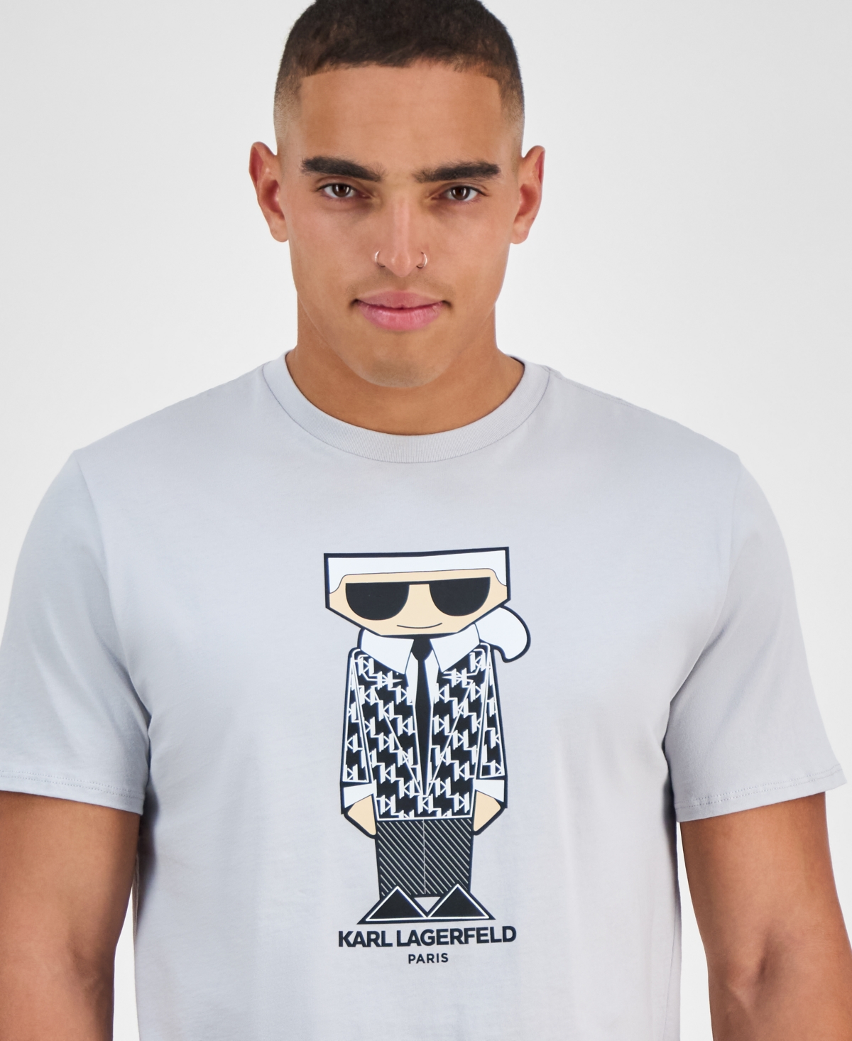 Karl Lagerfeld Men's Short Sleeve Flathead Karl Graphic T-shirt In Blue