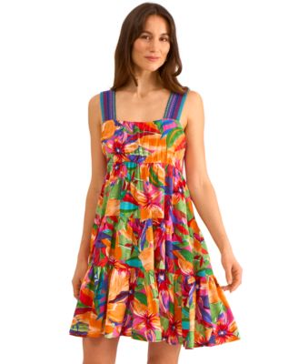 Women's Sleeveless Tiered Floral Mini Dress