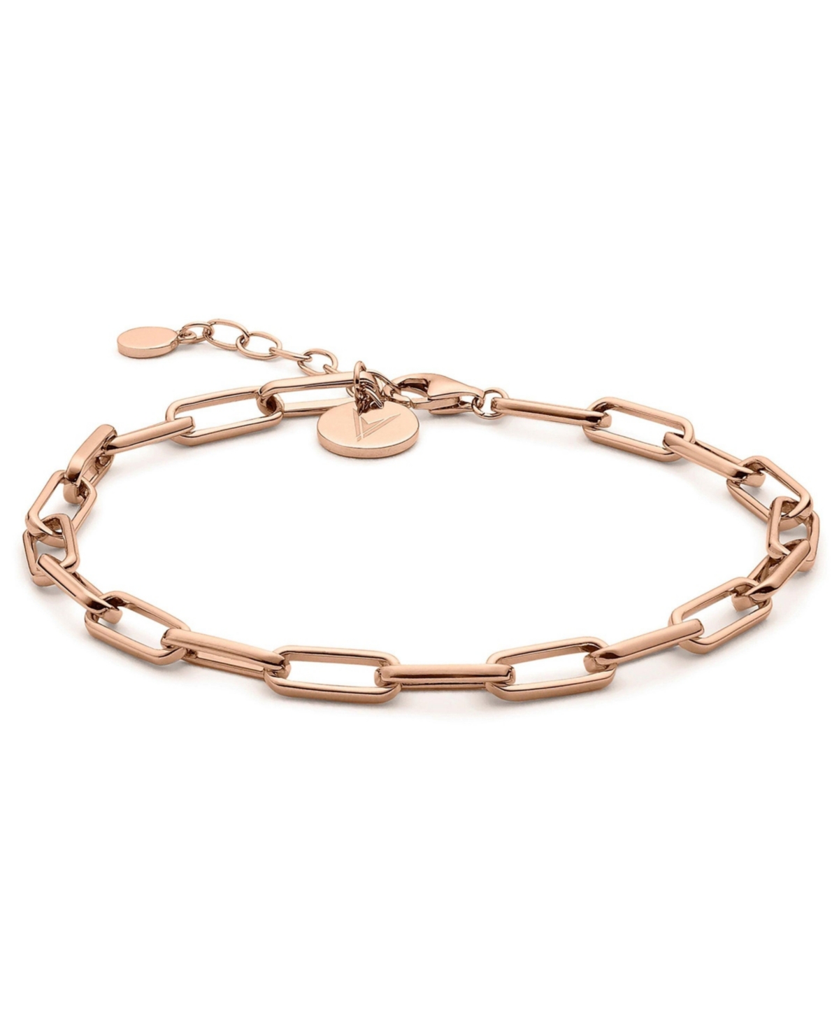 Men's Chain Link Bracelet &#x2013; 14K Rose Gold Plated Stainless Steel - Gold