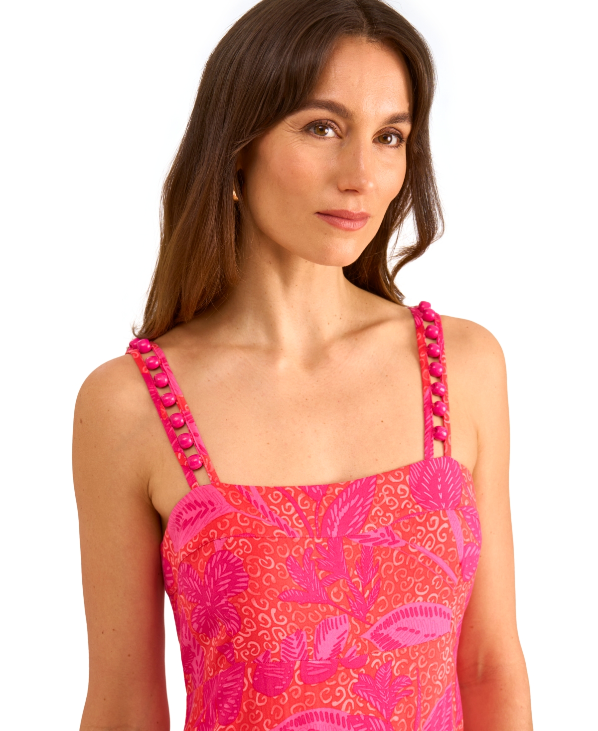Shop Vince Camuto Women's Printed Tiered Sleeveless Maxi Dress