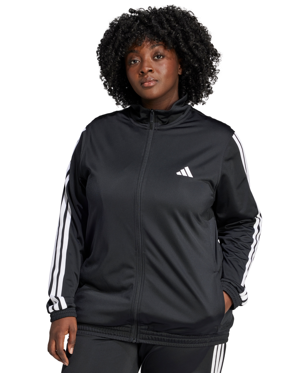 Adidas Originals Plus Size Essentials Tricot Three Stripes Track Jacket
