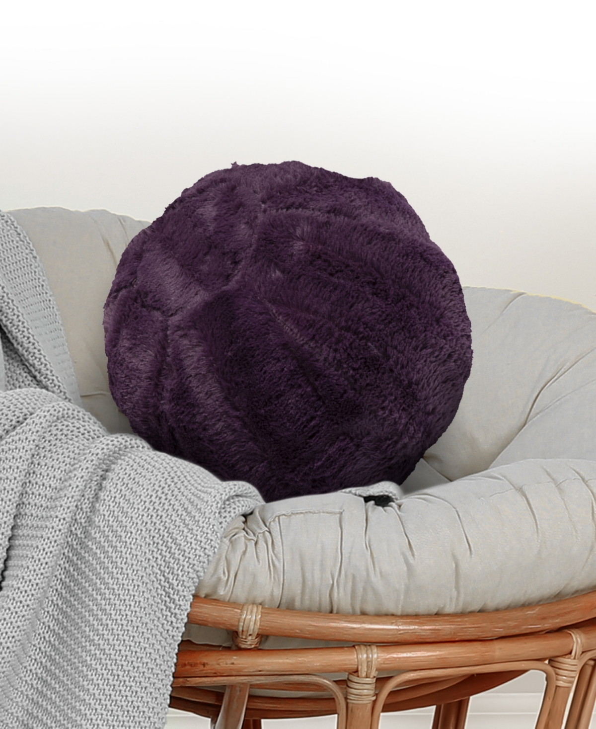 Cheer Collection Ultra Soft Ball Decorative Pillow, 10" X 10" In Purple