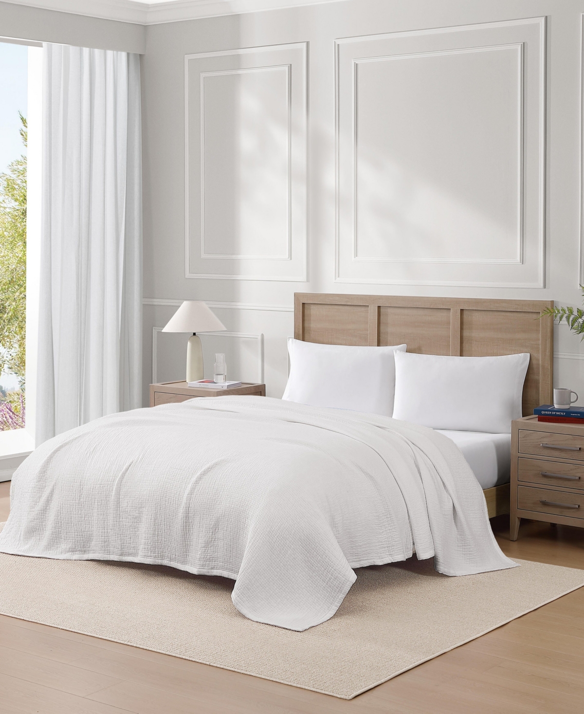 Tommy Hilfiger Solid 350gsm Cotton Blanket