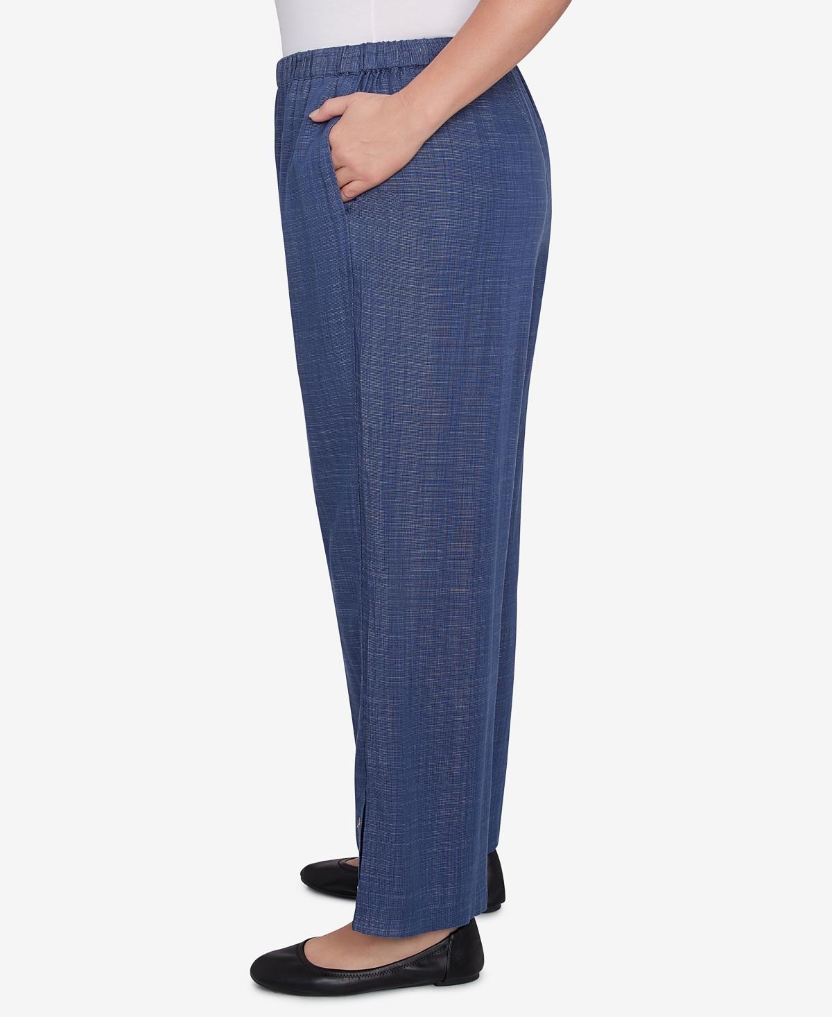 Alfred Dunner Plus Size Summer Solstice Relaxed Button Detail Pull On Ankle Pants