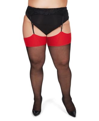 Plus Size Back Seam/Cuban Heel Curvy Thigh High Stocking MM-2612	