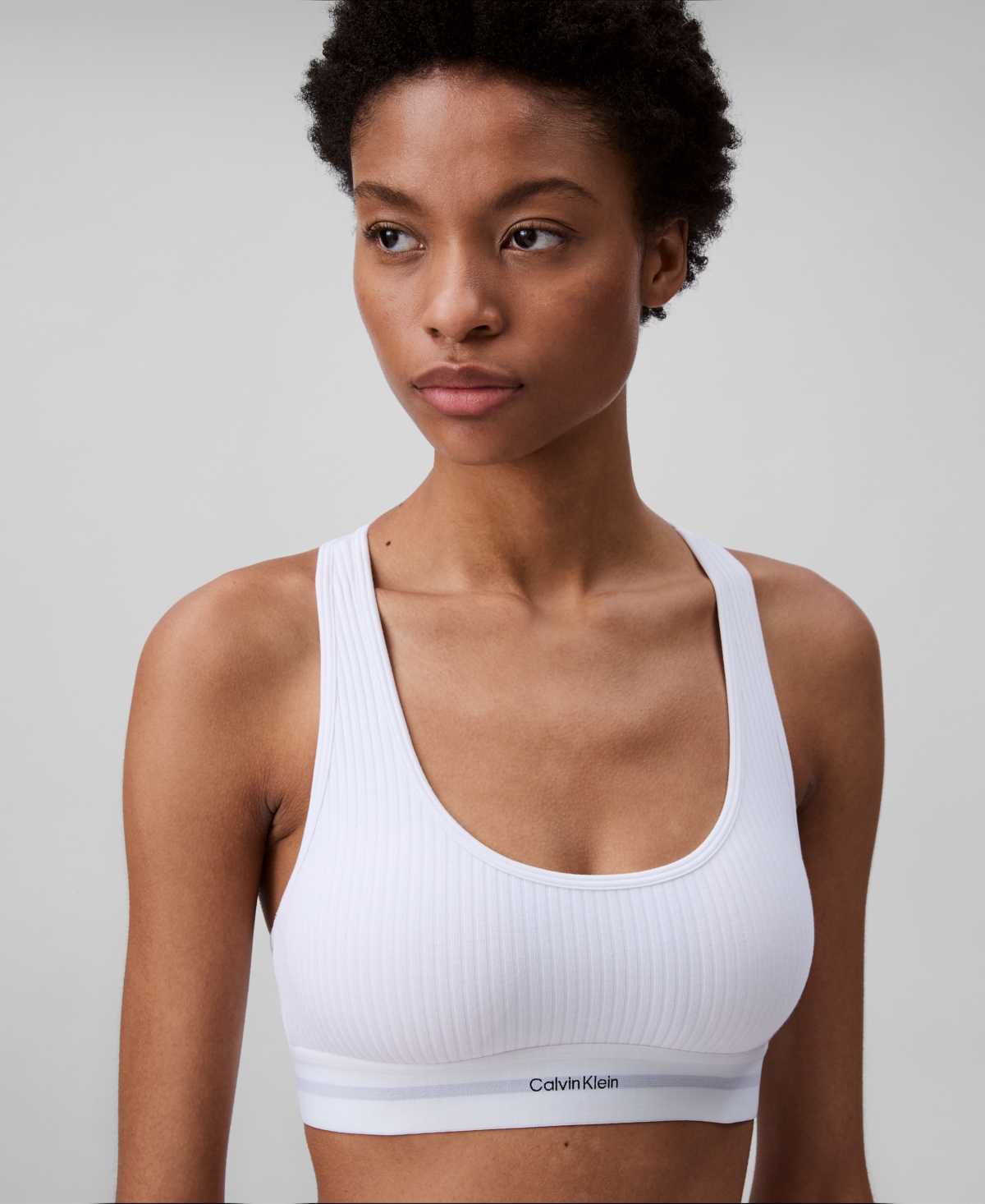 Calvin Klein Lightly Lined Rib Logo Bralette