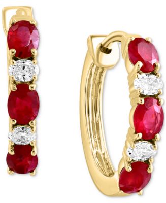 LALI Jewels 14K Gold Polished 0.28ctw Diamond Geometric J-Hoop Earrings main image 1