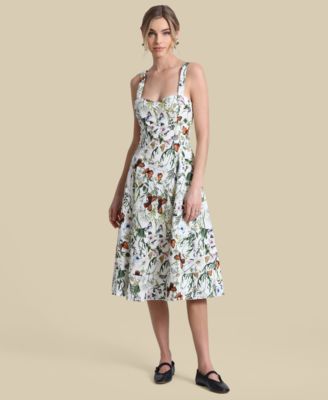 Women's Printed A-Line Midi Dress
