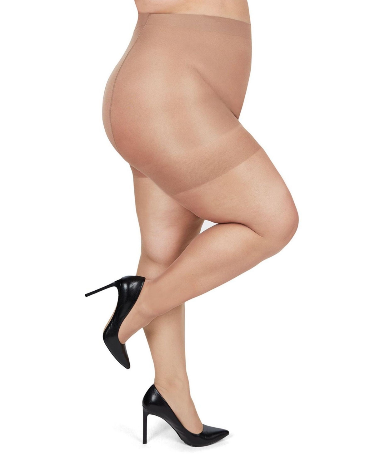 Memoi Plus Size Curvy Silky Sheer Control Top Pantyhose Mm-2240 In Nude