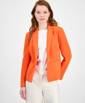 Women's Seamed One-Button Blazer, Regular & Petite