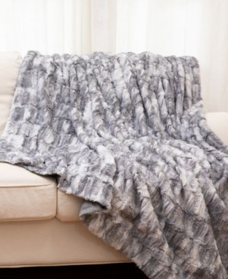 Luxuriously Soft Faux Fur Design Blanket, 50" x 60"
