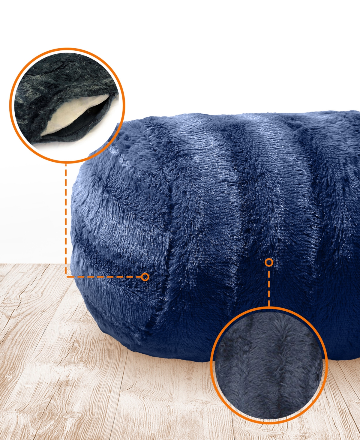 Cheer Collection Bolster Decorative Pillow Set, 8" X 24" In Blue