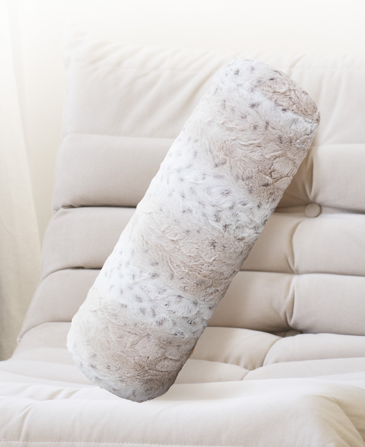 Cheer Collection Bolster Decorative Pillow Set, 8" X 24" In White