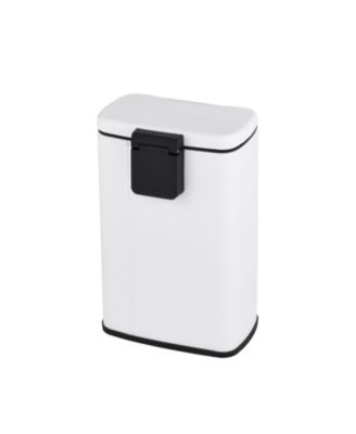 1.3 Gal./5 Liter Rectangular Matt White Step-on Trash Can for Bathroom and Office