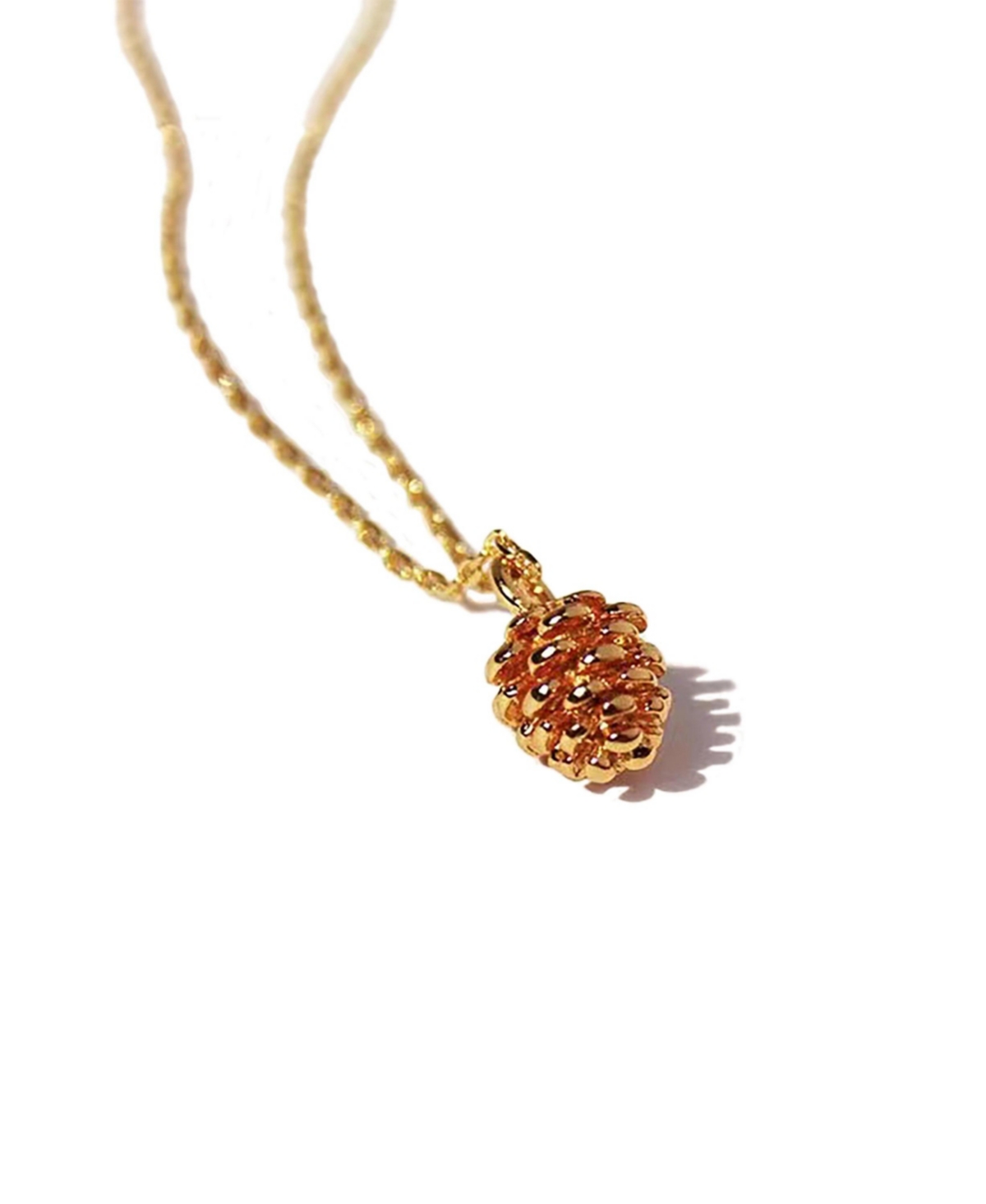 Pinecone Pendant Necklace - Gold