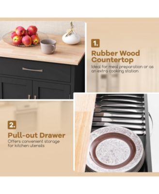 Rolling Kitchen Island Cart with Drawer and Towel Rack – Mobile Kitchen Storage and Prep Cart with Towel Holder