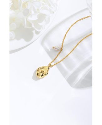 Molten Pendant and Freshwater Pearl Necklace