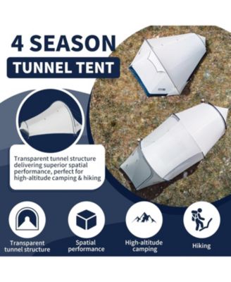 Jims Gear Ultralight Backpacking Tent, 1-2 Person Tunnel Tent with Vestibule, Waterproof and Windproof for High-Altitude Camping