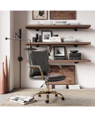 Modern Home Office Desk Chair with Golden Legs