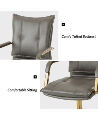 Modern Home Office Desk Chair with Golden Legs