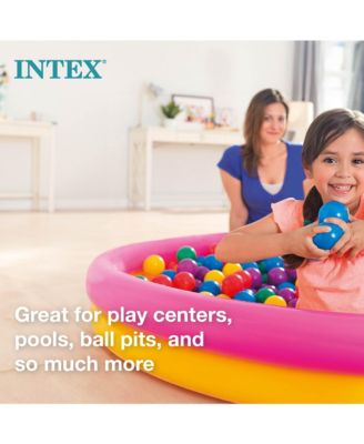 Set of 100 Plastic Fun Balls for Ball Pits and Bounce Houses, Multi-Colored - 100-Count Soft Colorful Toddler-Safe Toys for Pool or Playpen