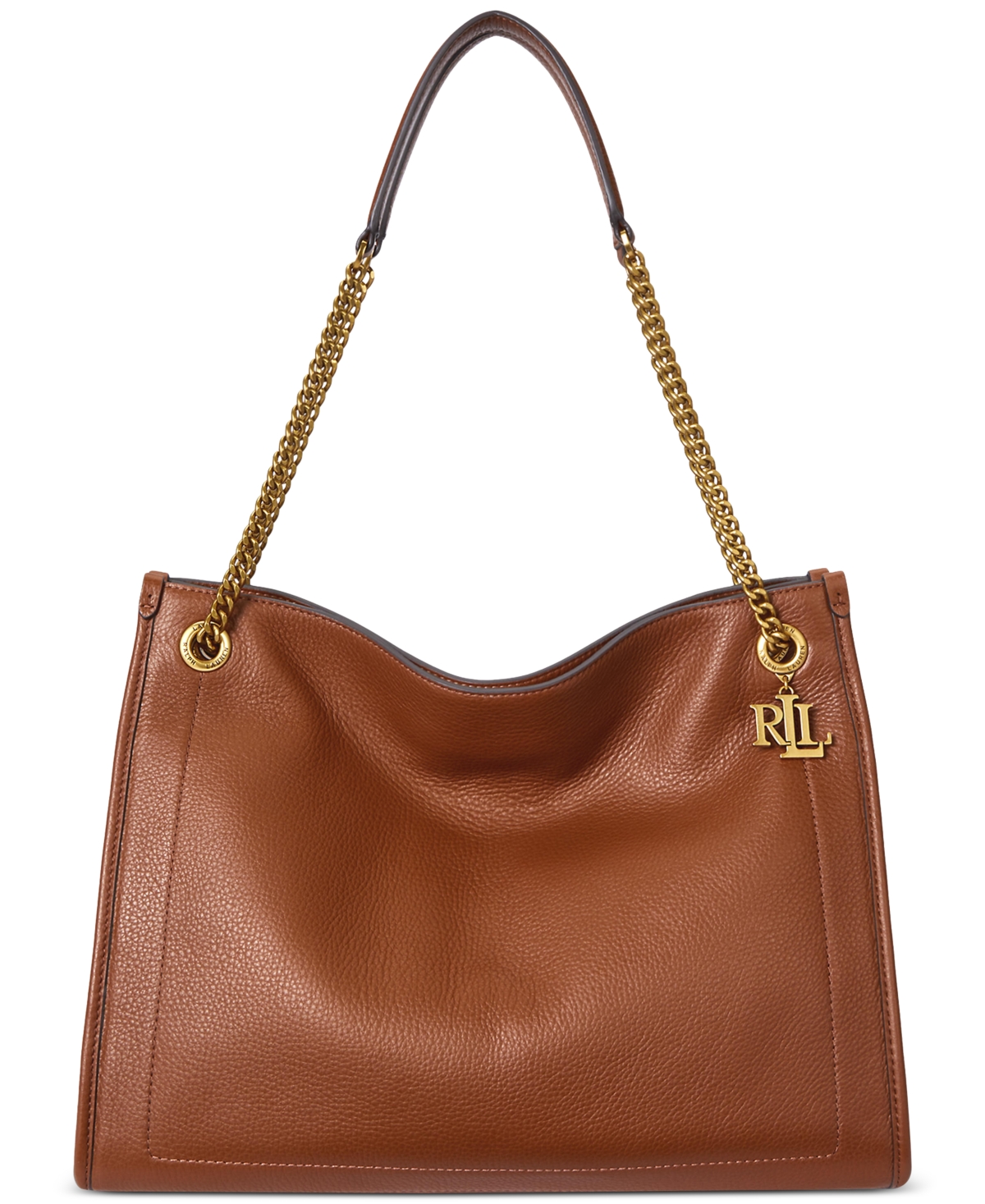 Ralph Lauren Pebbled Leather Large Bradley Tote Bag