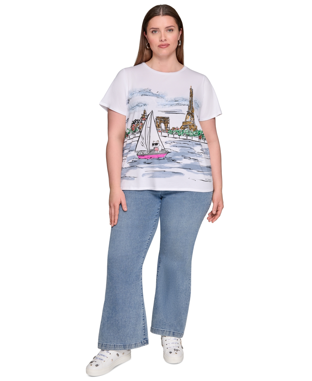 Karl Lagerfeld Plus Size Paris Painting Tee