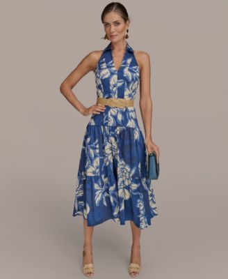 Donna Karan New York - Women's Halter Belted Midi Dress