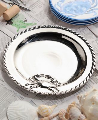 Silver Plated Crab Round Platter