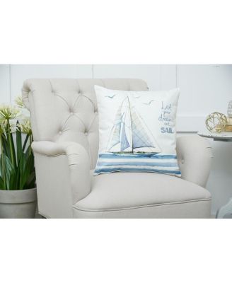 Let Your Dreams Set Sail Embroidered Accent Throw Pillow
