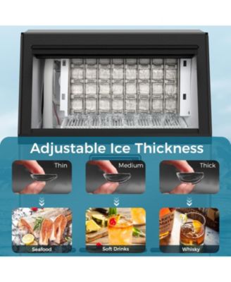  100lbs/Day Commercial Crescent Ice Machine | Dual-Position Undercounter/Freestanding | Adjustable Ice Thickness | Bar & Cafe Use