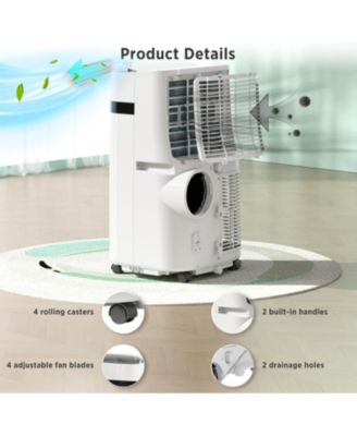 12,000 BTU Portable AC, cools up to 550 sq.ft, quiet 46dB, 4-in-1 with remote for home/office/dorms.