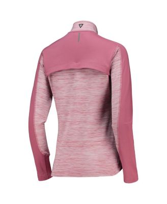 Women's Pink Arnold Palmer Invitational Aura Space-Dye Raglan Full-Zip Top